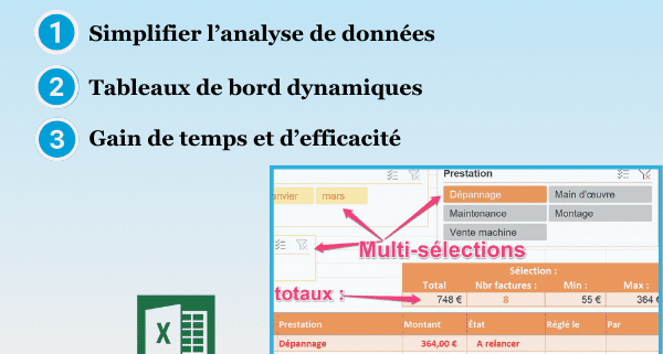avantages des segments sur Excel