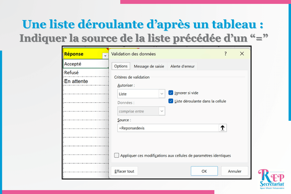 comment faire un menu deroulant sur excel