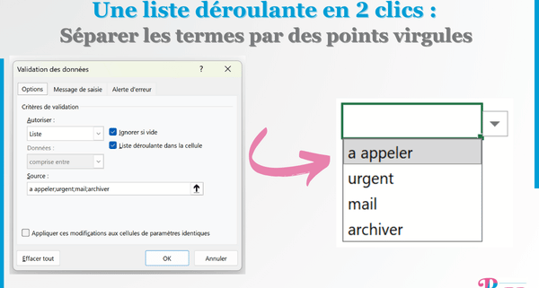 faire une liste deroulante sur excel