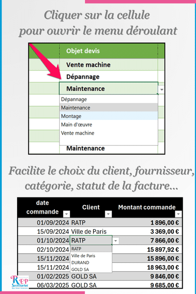 comment utiliser un menu deroulant sur excel