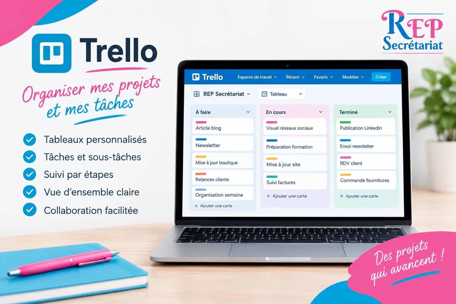 Trello organise mes projets et mes taches Trello organise mes projets et mes taches