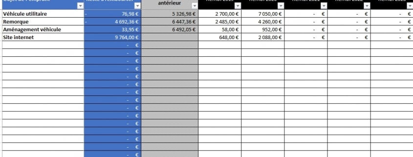 point sur les emprunts avec Excel