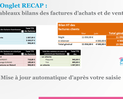 Pack Treso V2 - Recap bilan des ventes et des achats sur Excel