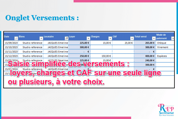 saisie des loyers sur excel saisie des loyers sur excel